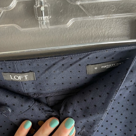 Navy Loft pants with polka dots - Picture 2 of 4